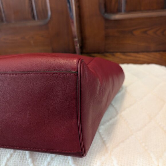 COACH 19890 Dark Red Leather Legacy Medium Candace Carryall Tote Shoulder Bag - Picture 9 of 16